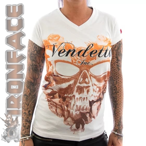 vendettainc shirt flower skull weiss